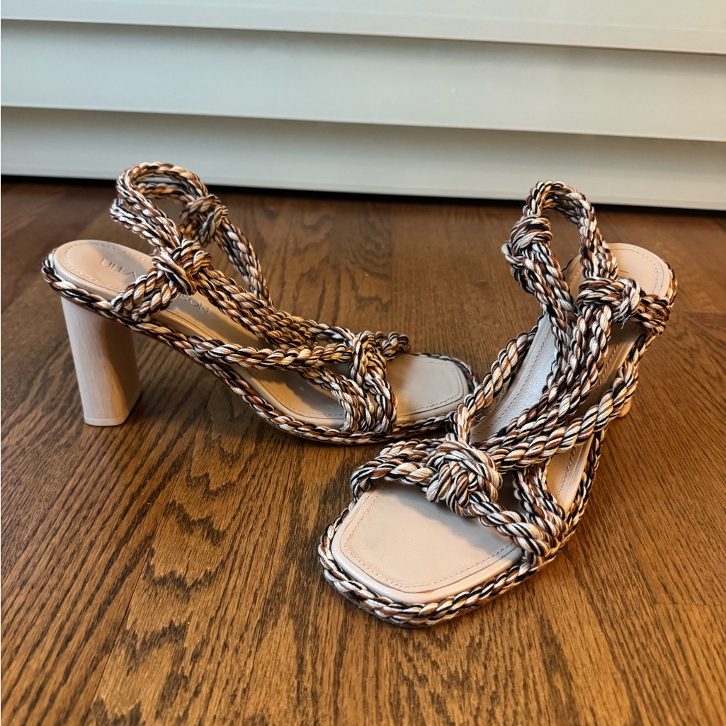 Ulla Johnson Braided Tan And Cream Heels